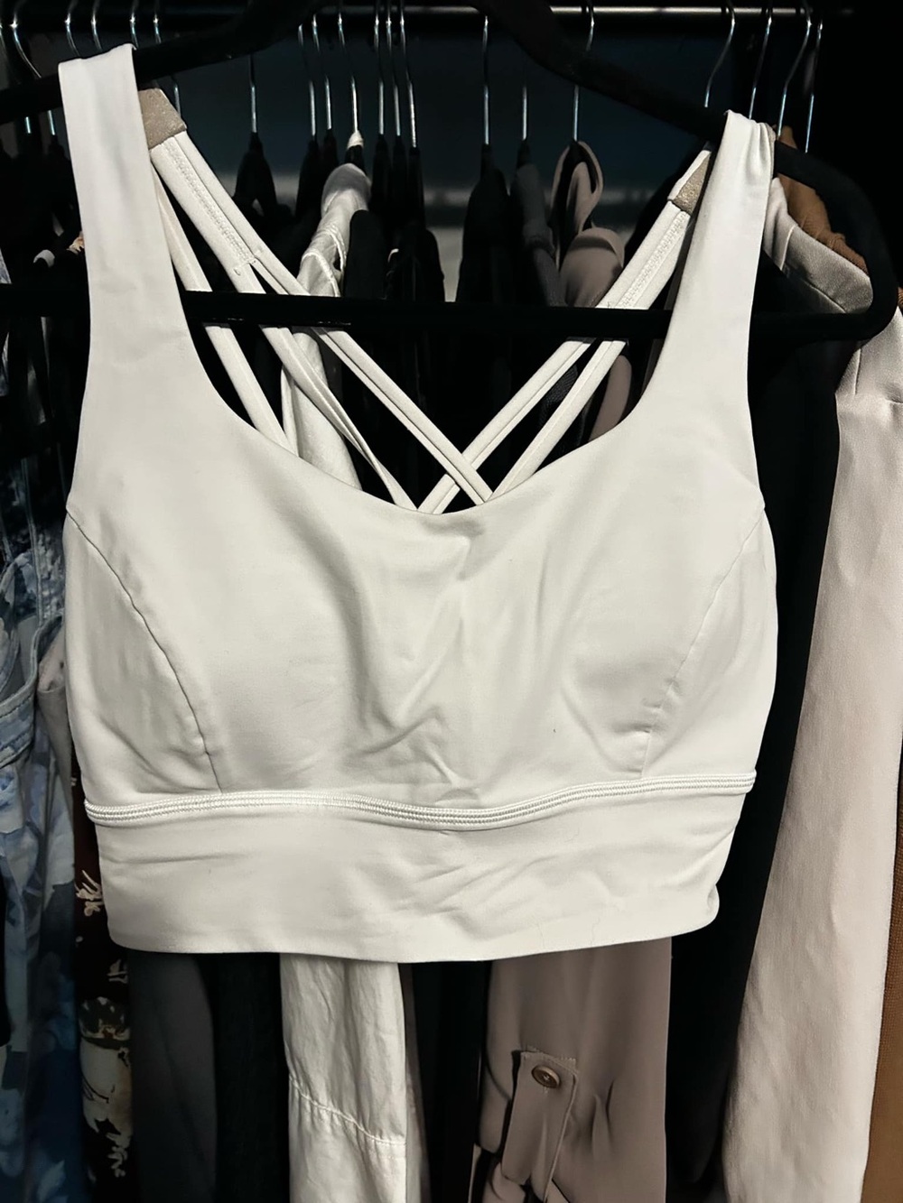 x2 - Women’s Lululemon Strappy Longline Bra -White Size 8 C/D cup